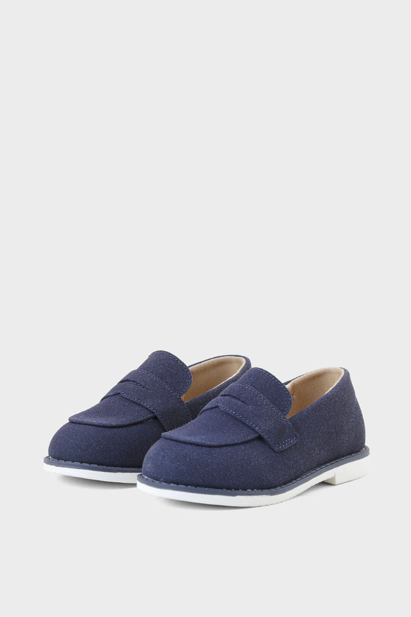 Boys Formal Moccasin Q10020-Navy