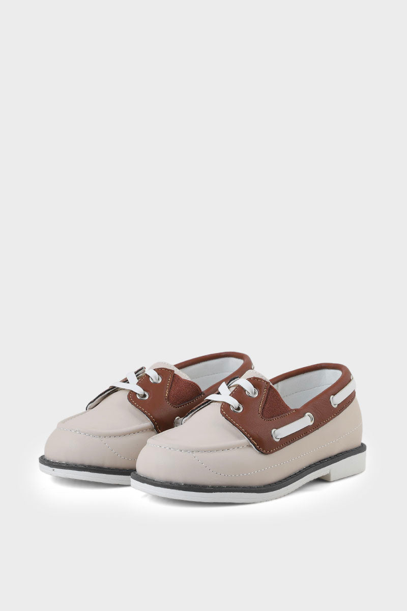 Boys Formal Boat Shoes Q10010-Beige