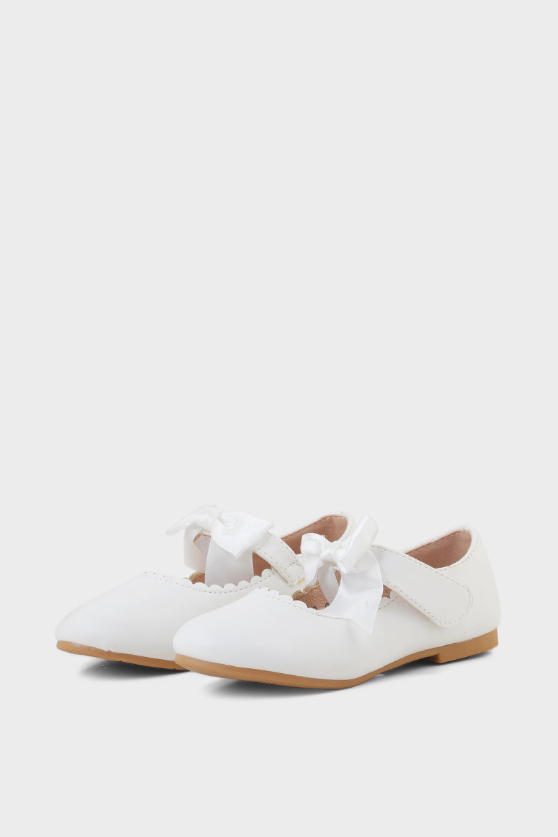 Girls Formal Pumps Q10023-White