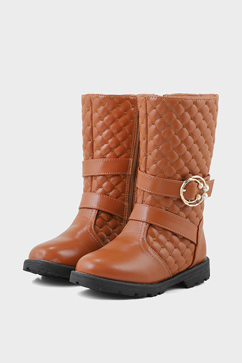 Girls Formal Boots Q10022-Camel