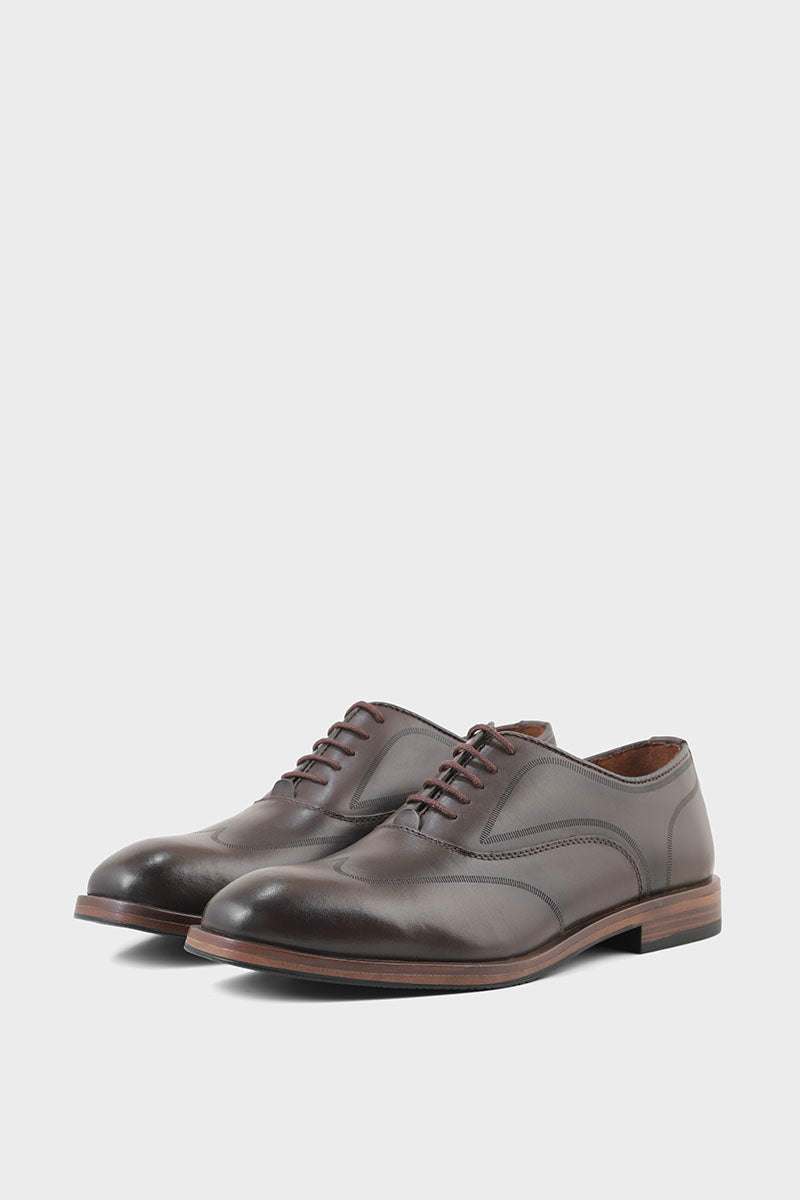 Men Formal Oxford M34065-Coffee