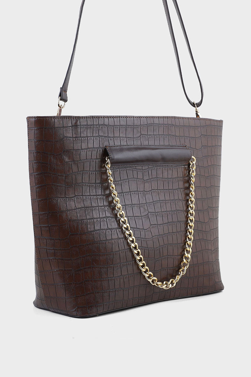 Formal Tote Hand Bags B10539-Brown