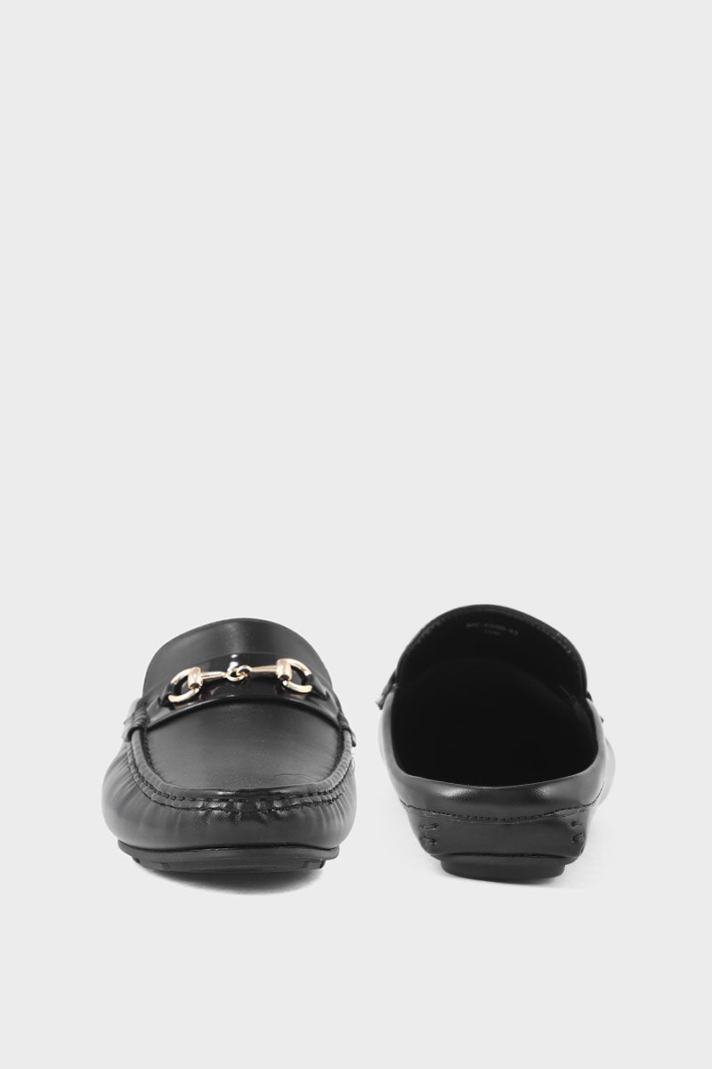 Men Casual Back Open Moccs MC6500-Black