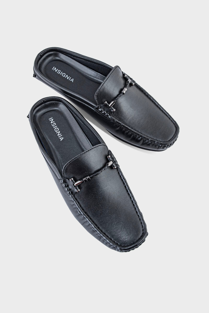 Men Casual Back Open Moccs MC6501-Black