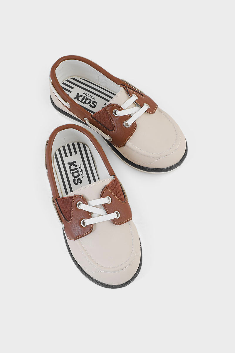 Boys Formal Boat Shoes Q10010-Beige